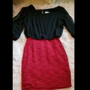 Black & red holiday dress